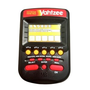 Vintage 1995 Yahtzee Handheld Electronic Game Milton Bradley Tested & Works Used